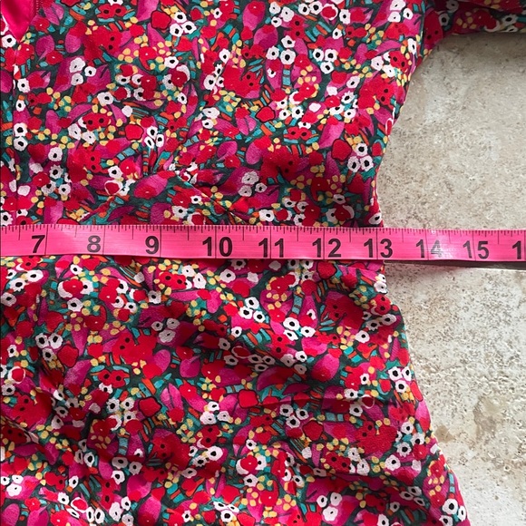 SALONI Collette Silk Floral Mini Puff Sleeve Dress - Picture 11 of 14